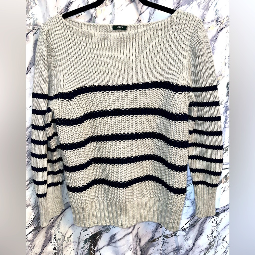 Vintage Y2K J. Crew Knit straight neck off shoulder Cottage Core style Sweater